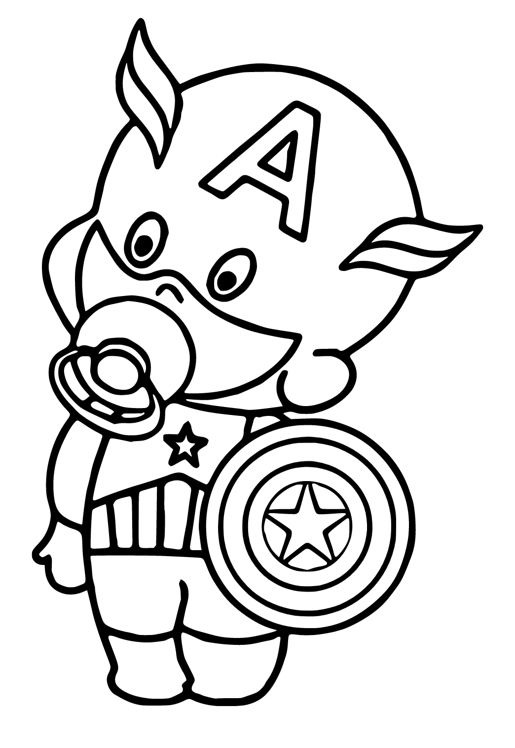 Free printable captain america baby coloring page for adults and kids