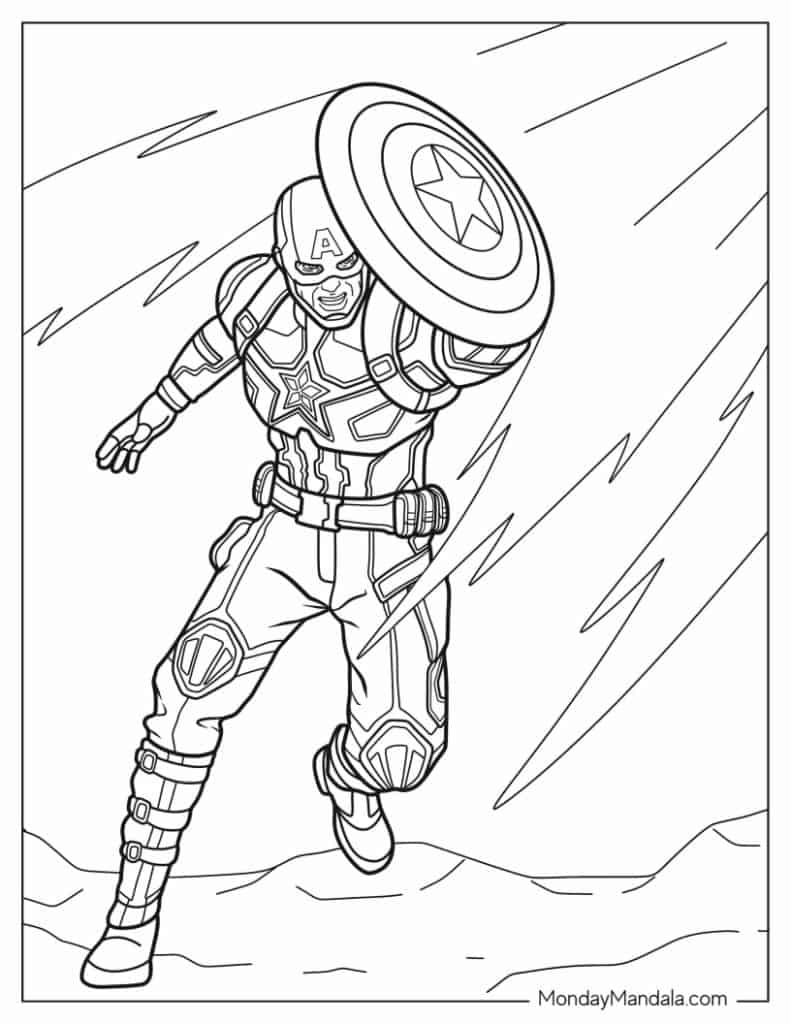 Captain america coloring pages free pdf printables
