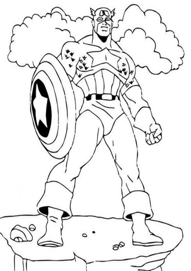 Free easy to print captain america coloring pages