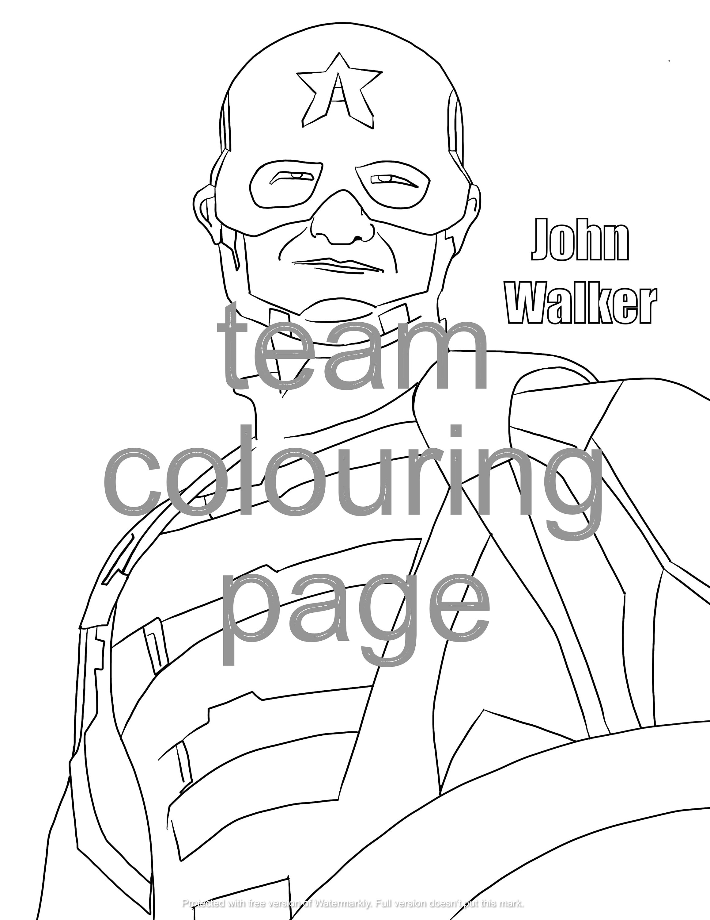 Bucky barnes marvel the falcon and the winter soldier colouring coloring page mcu