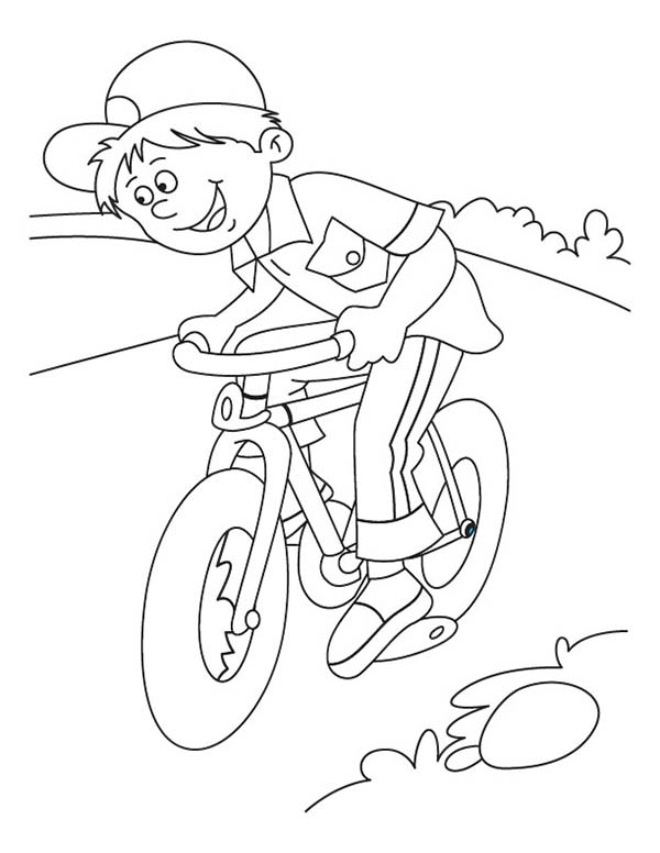 Coloring pages little kid learn to ride bicycle coloring page