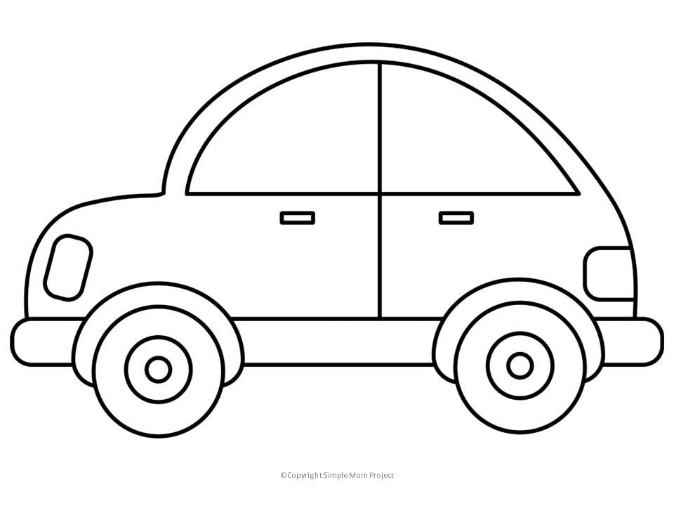 Free printable car template cars coloring pages simple car drawing coloring pages