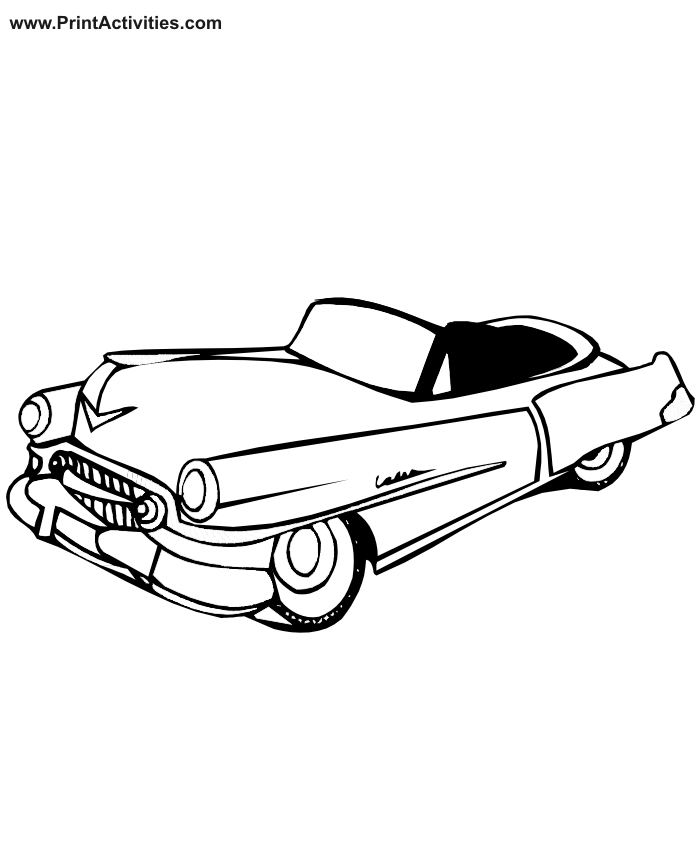 Car coloring page convertible