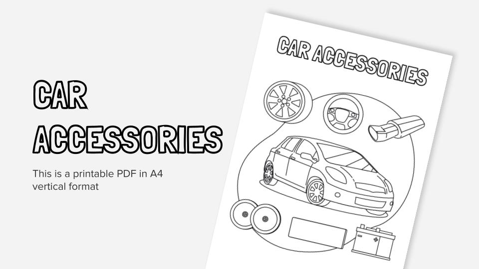 Printable coloring worksheets with cars in pdf format
