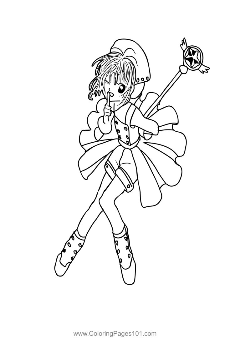 Cardcaptors sakura coloring page coloring pages cardcaptor sakura coloring pages for kids