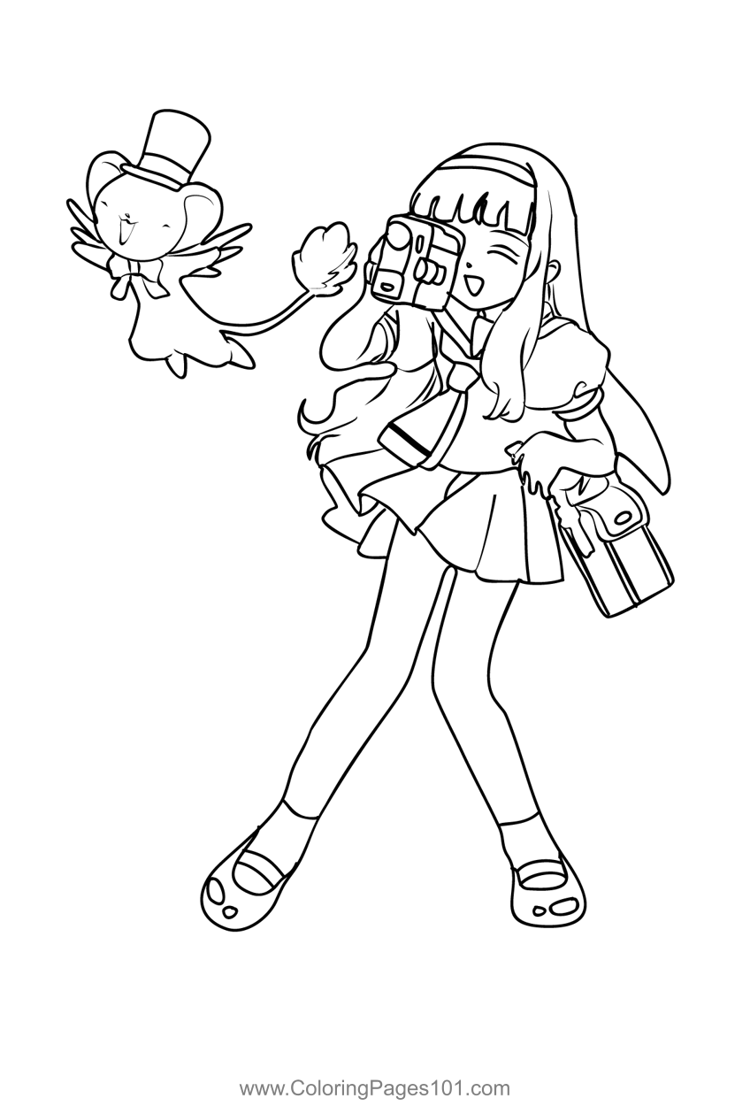 Cardcaptors sakura coloring page for kids
