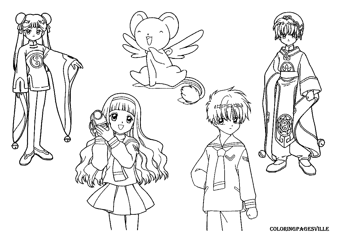 Free sakura card captor coloring page download free sakura card captor coloring page png images free cliparts on clipart library