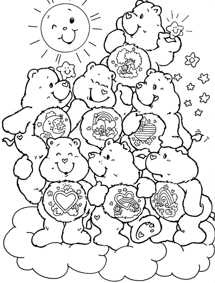 Free care bears coloring pages to color