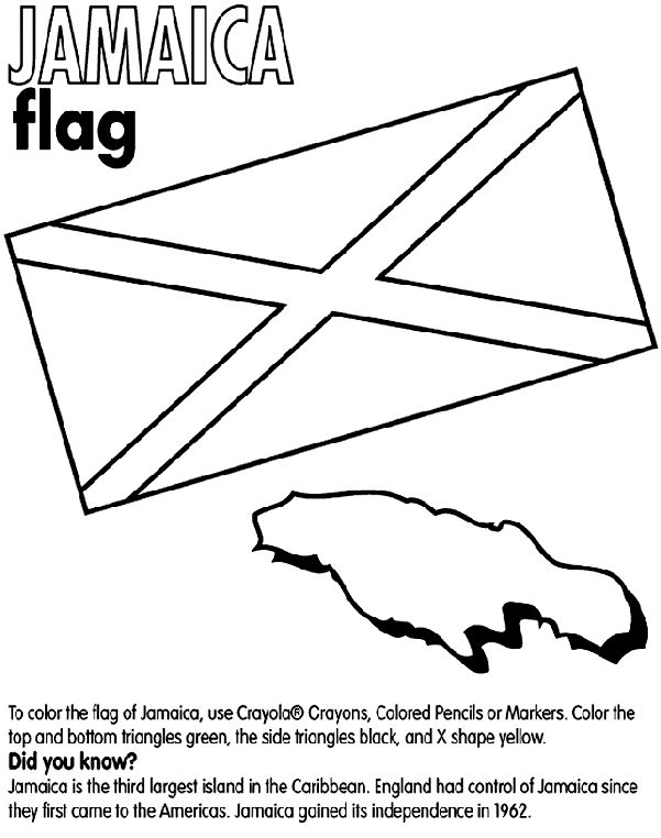 Use crayola crayons colored pencils or mkers to color the flag of jamaica color the top and bottomâ flag coloring pages coloring pages free coloring pages