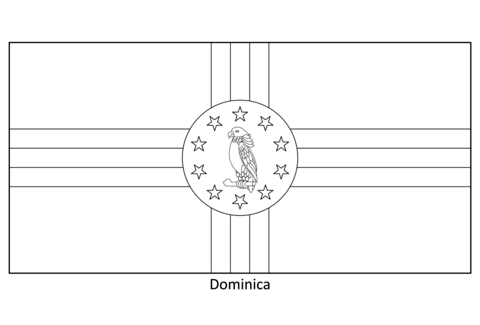 Flag of dominica coloring page free printable coloring pages
