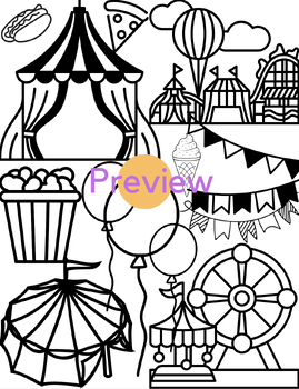Printable carnival coloring page by colorworks tpt