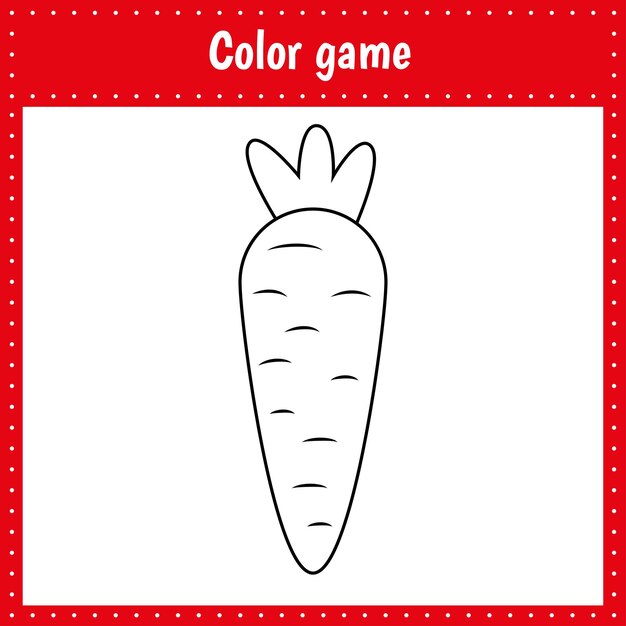 Premium vector coloring page of a vegetable for kids education and activity carrotvector black and white illustration on white background