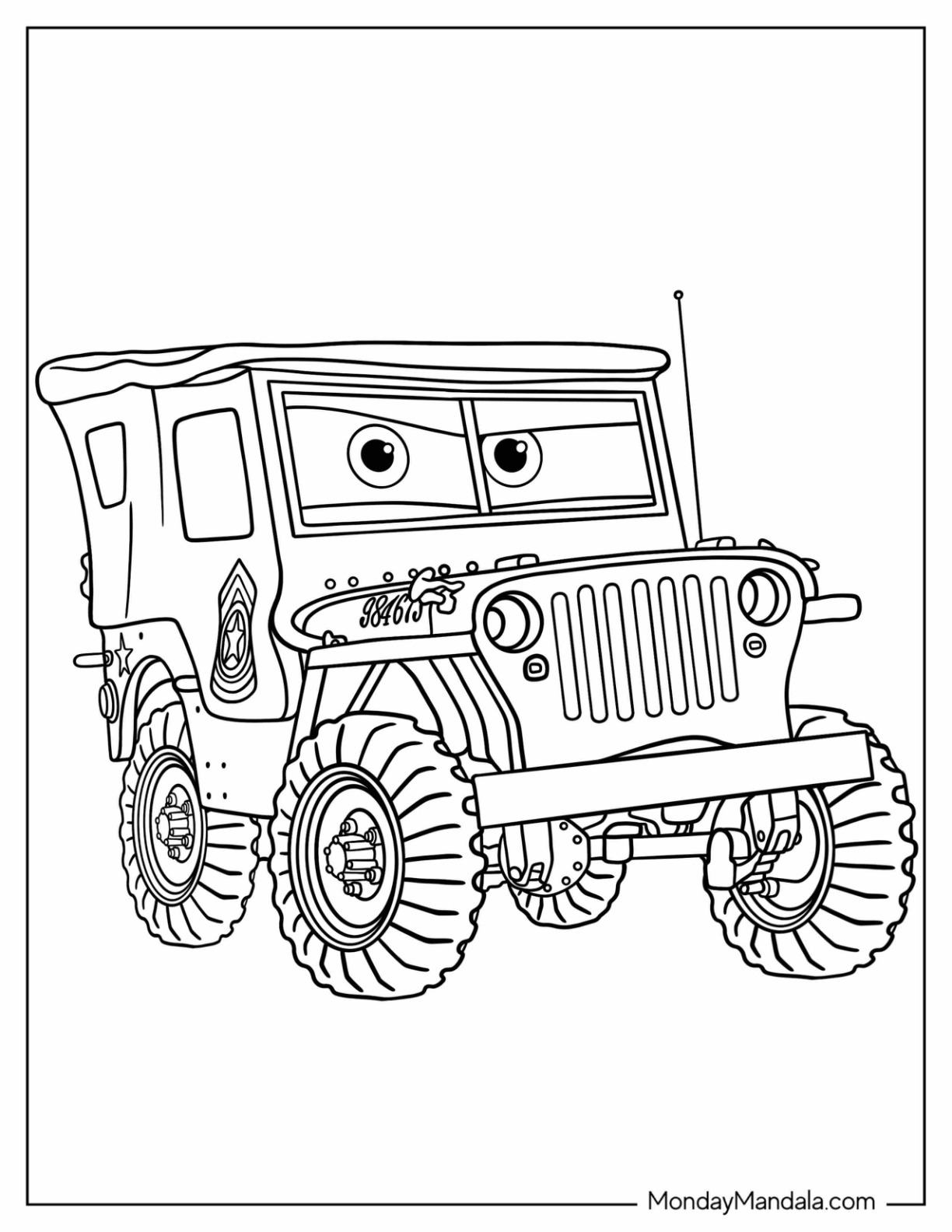 Disney cars coloring pages free pdf printables