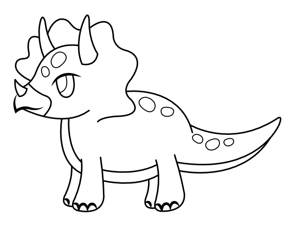Printable cartoon triceratops coloring page