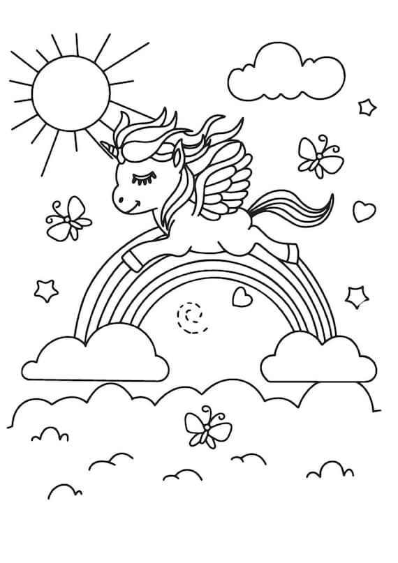 Unicorn coloring pages fantasy coloring pages cartoon coloring pages coloring pages for girls and boys coloring pages for adults instant download