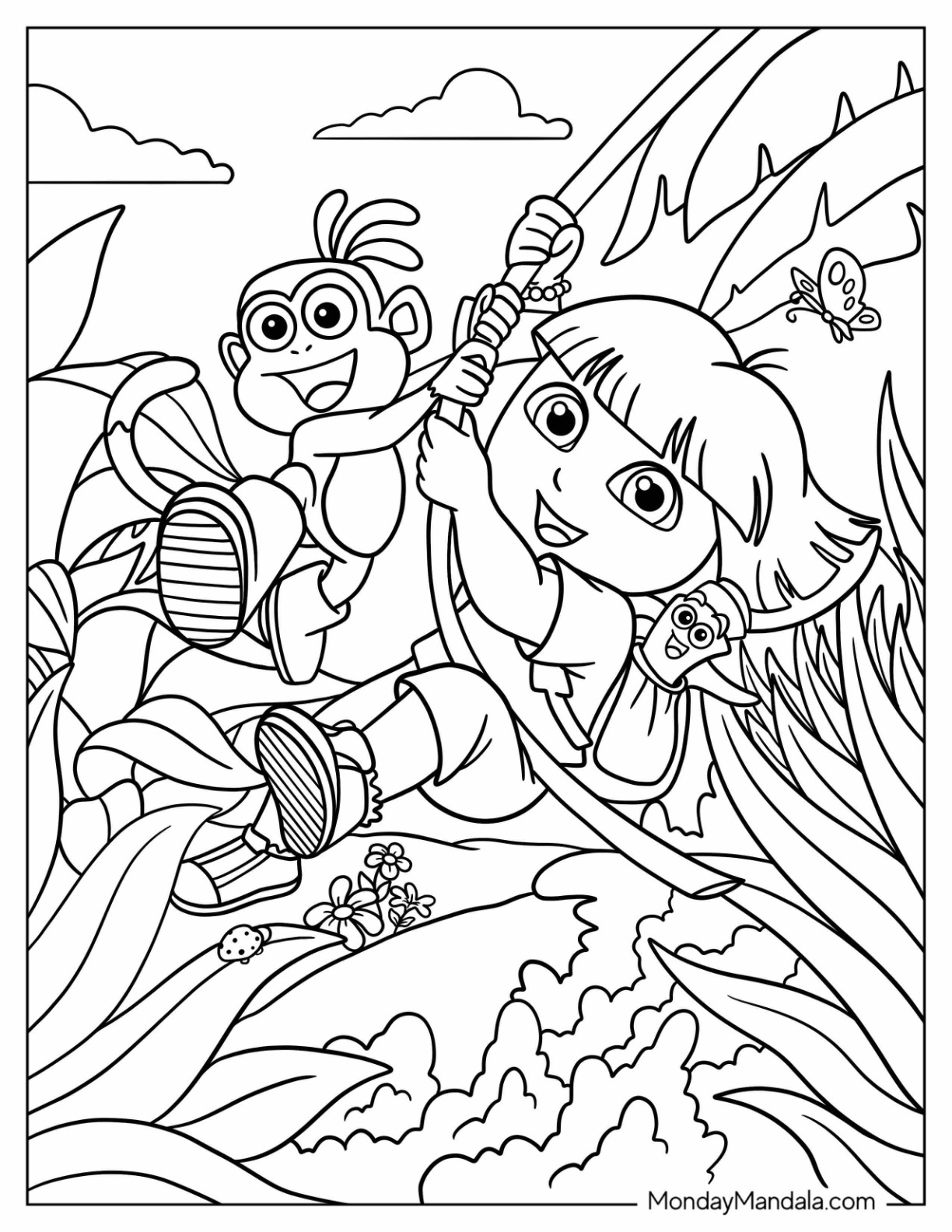 Cartoon coloring pages free pdf printables