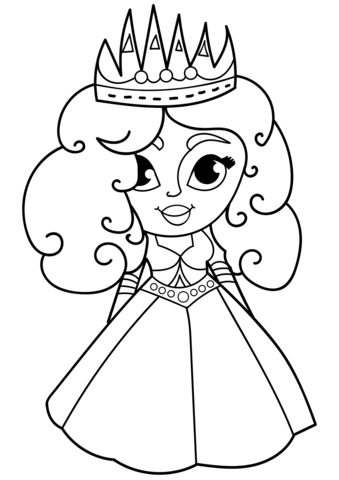 Cartoon princess coloring page free printable coloring pages