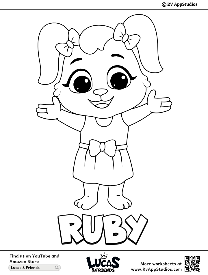 Ruby coloring pages for kids free cartoon coloring printables to download and print give to kids to color and have fun