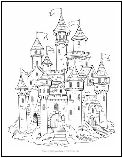 Fairytale castle coloring page print it free
