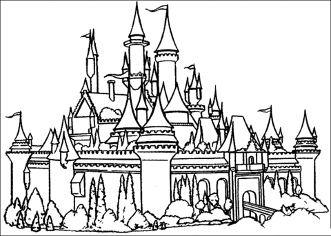 The castle coloring page free printable coloring pages