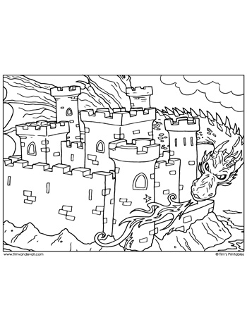 Castle coloring page â tims printables