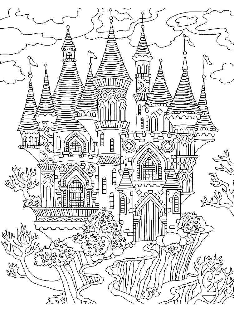 Free printable castle coloring pages for adults