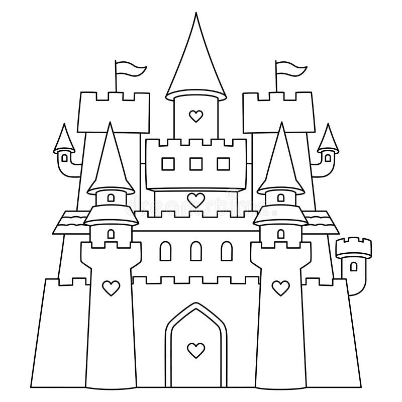 Castle coloring page for kids stock vector