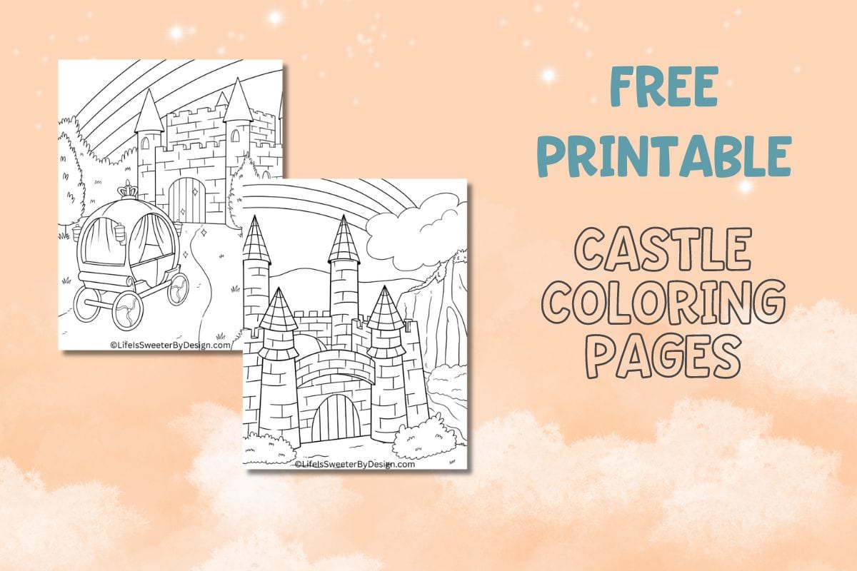 Adorable free printable castle coloring pages for kids