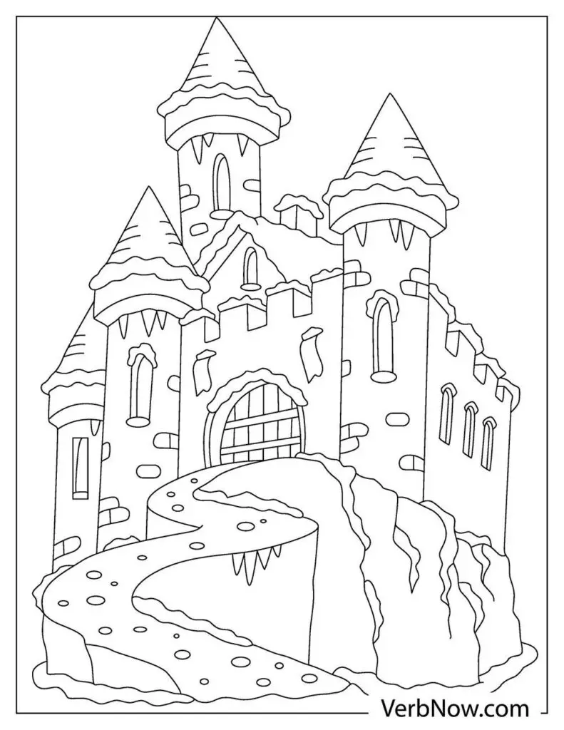 Free castle coloring pages book for download printable pdf