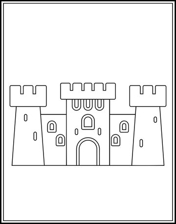 Premium vector castle coloring pages for kids