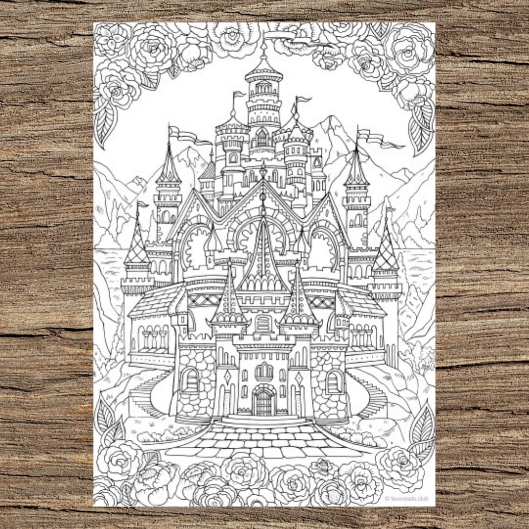 Castle printable adult coloring page from favoreads coloring book pages for adults and kids coloring sheets colouring designs