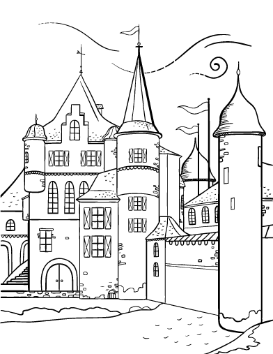Free castle coloring page