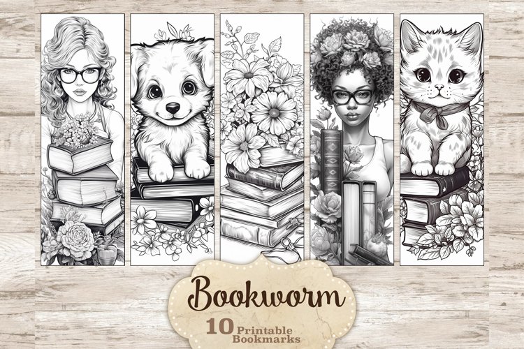 Coloring bookmarks printable print and cut bundle