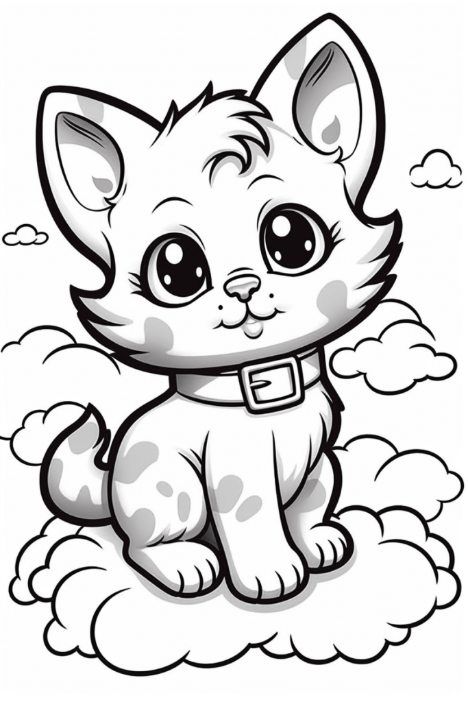 Cat coloring pages hue therapy