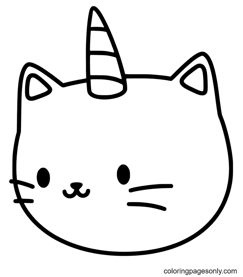 Unicorn cat coloring pages printable for free download