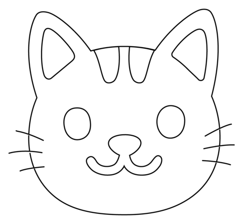 Cat face emoji coloring page free printable coloring pages
