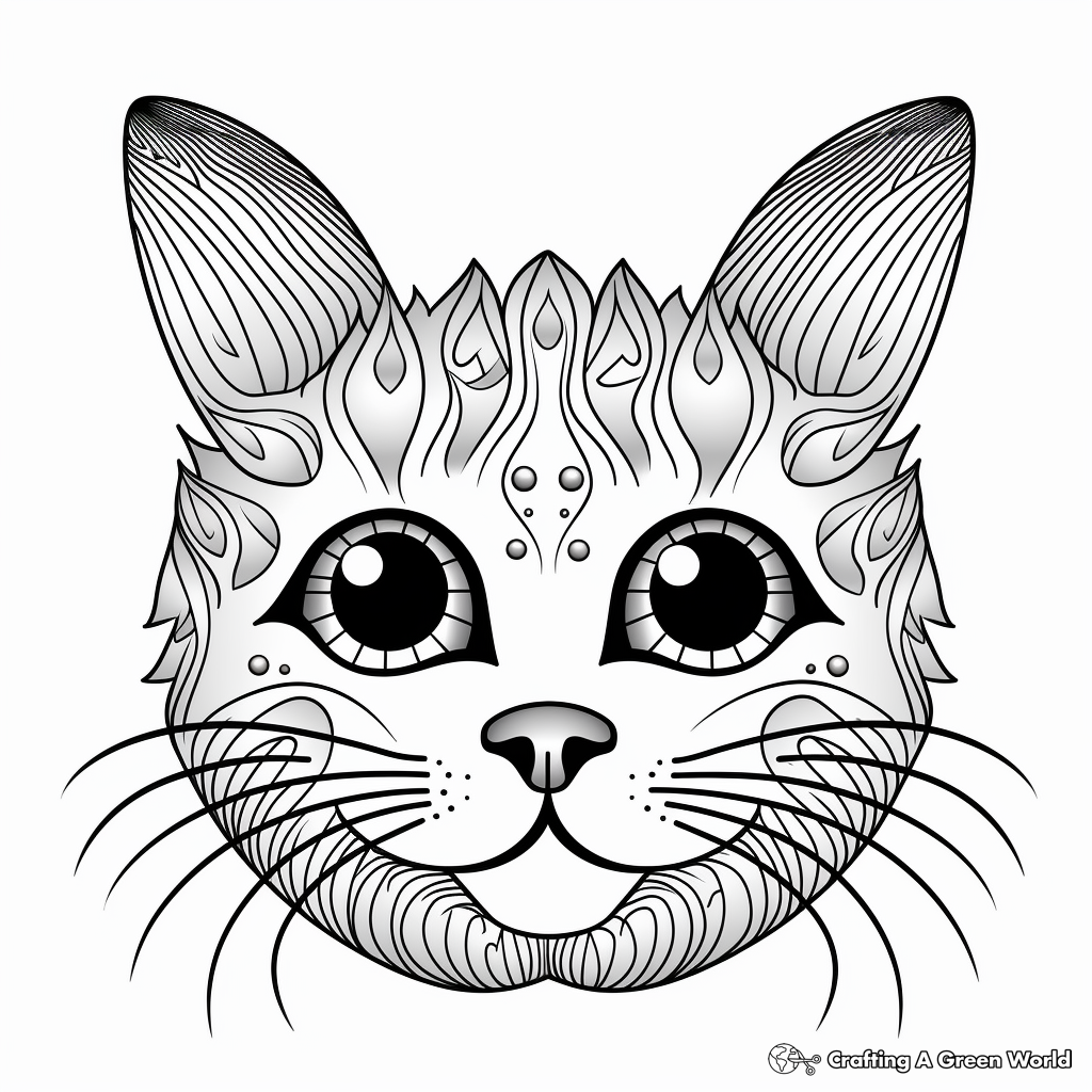 Cat face coloring pages