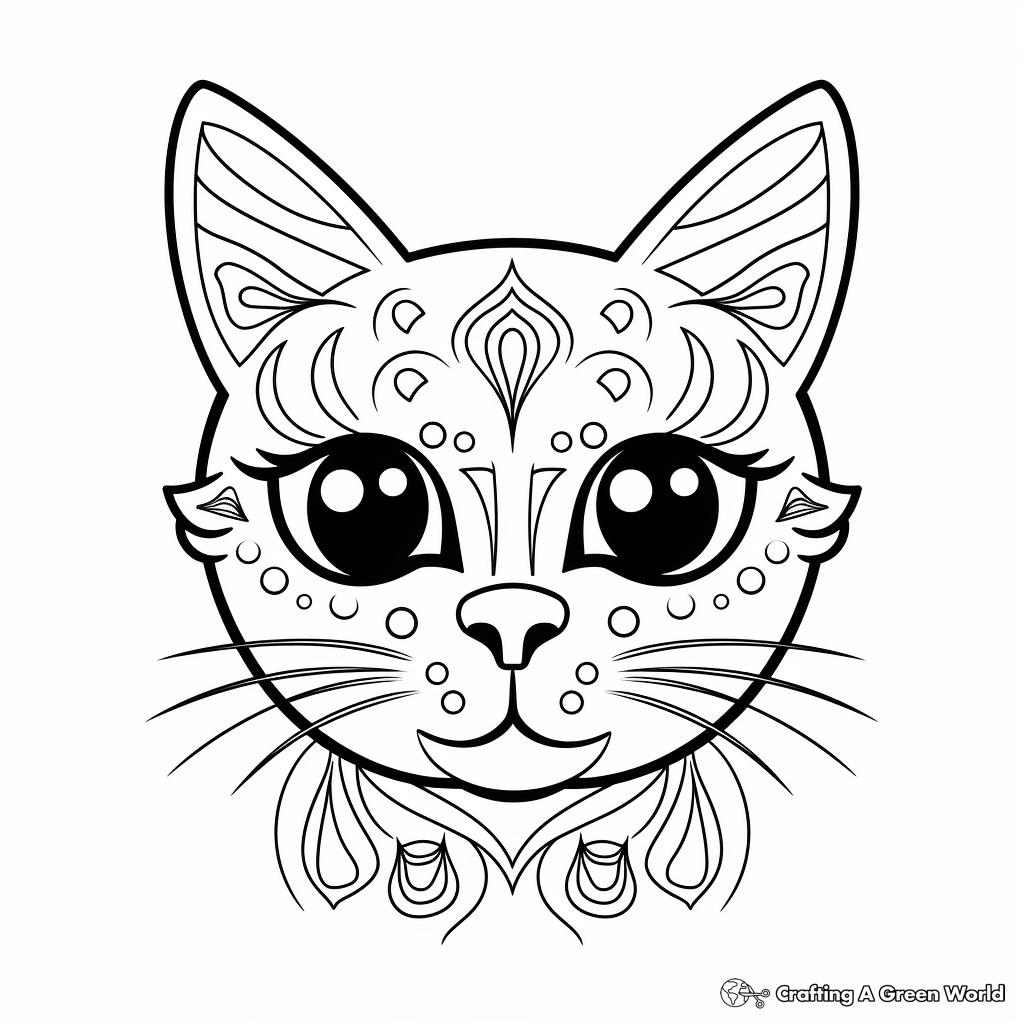 Cat face coloring pages