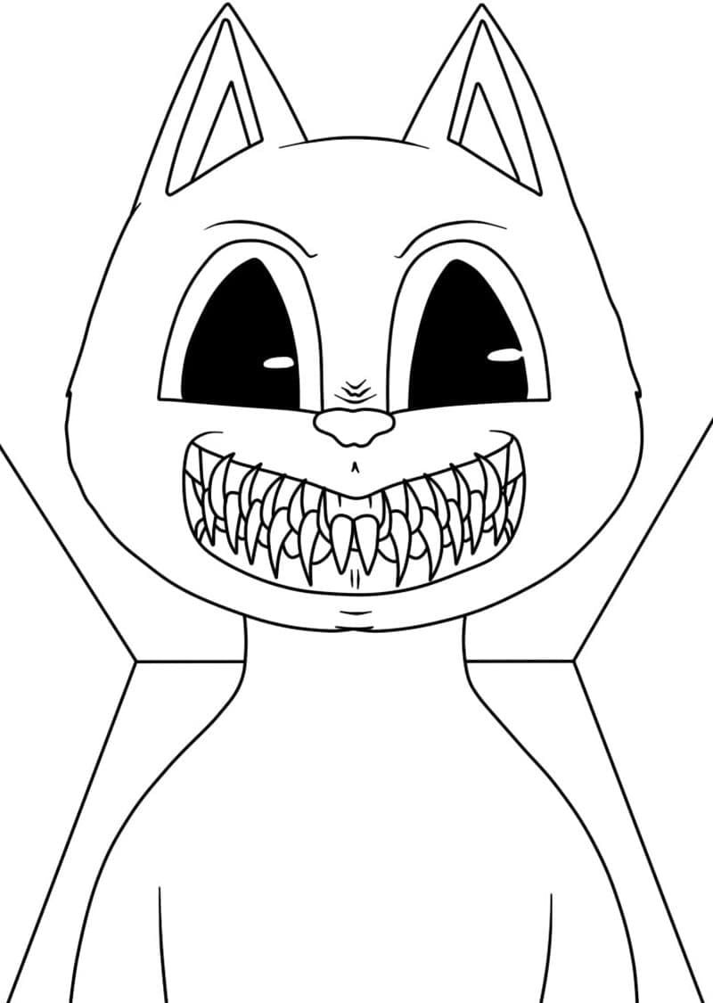 Cartoon cat face coloring page