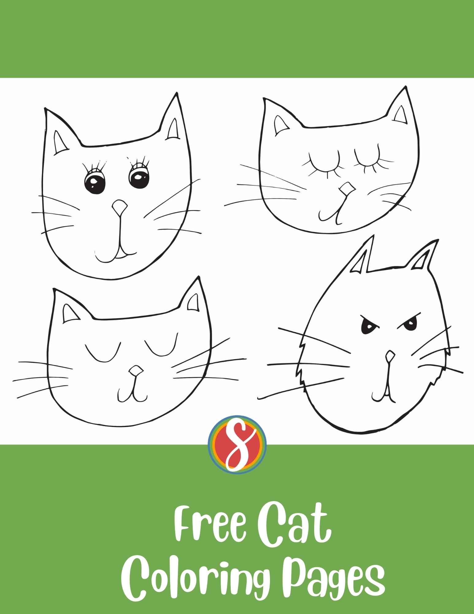 Free cat coloring pages â stevie doodles