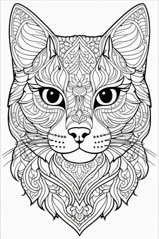 Cat face coloring book