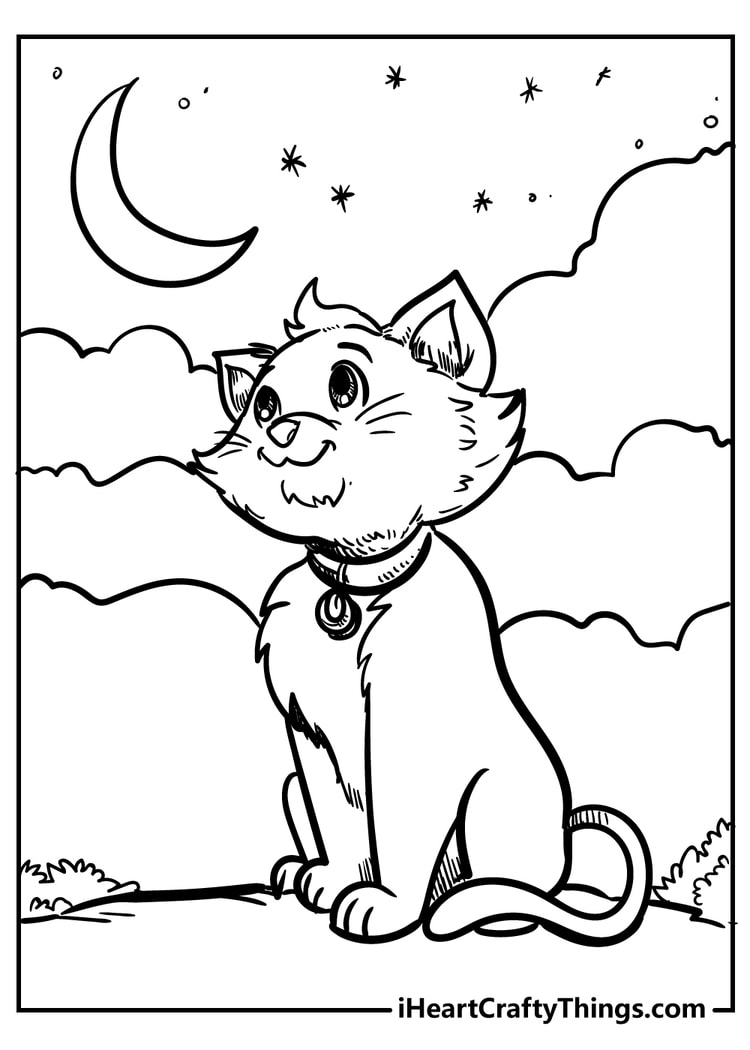 Cat coloring pages free printables