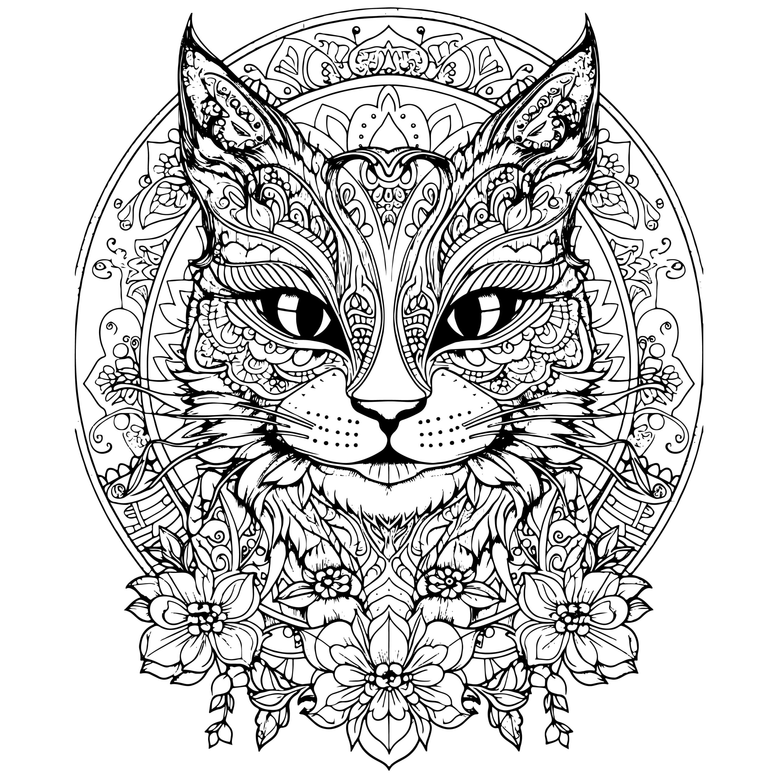 Cat mandala coloring book relaxing designs for everyone mandala coloring books made by teachers