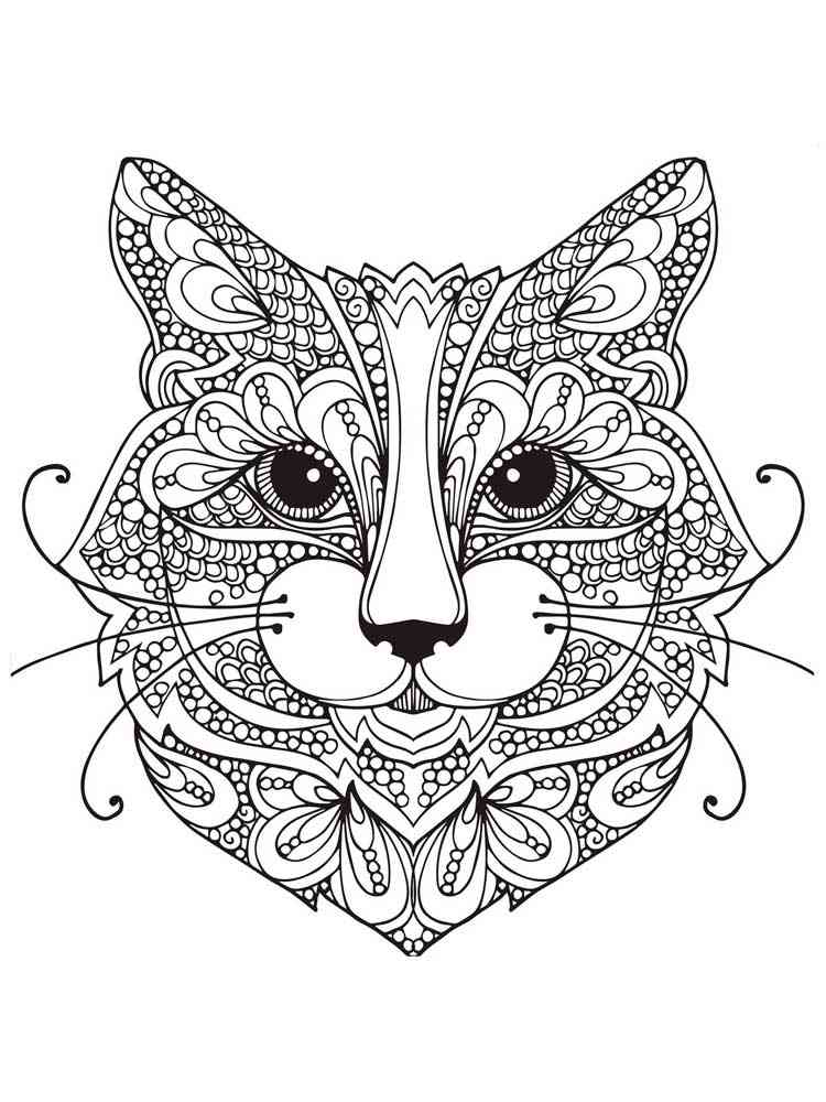 Cats coloring pages for adults