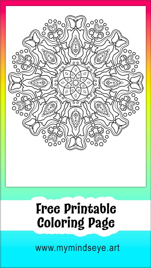 Cat mandala coloring page c