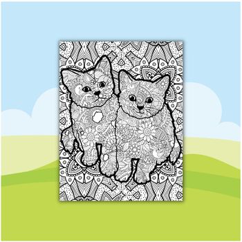 Printable cat mandala animals coloring sheets
