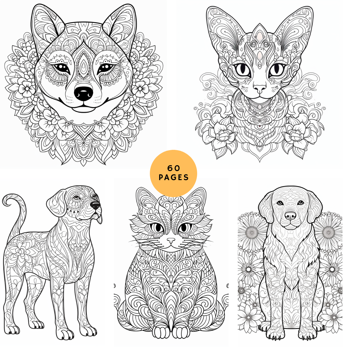 Paws whiskers bundle mandalas printable coloring book for cats do â waiting for colors