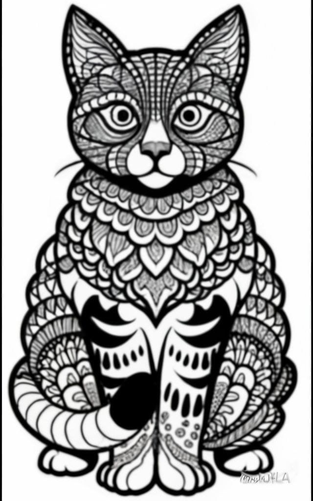 Realistic coloring pages of cats printable