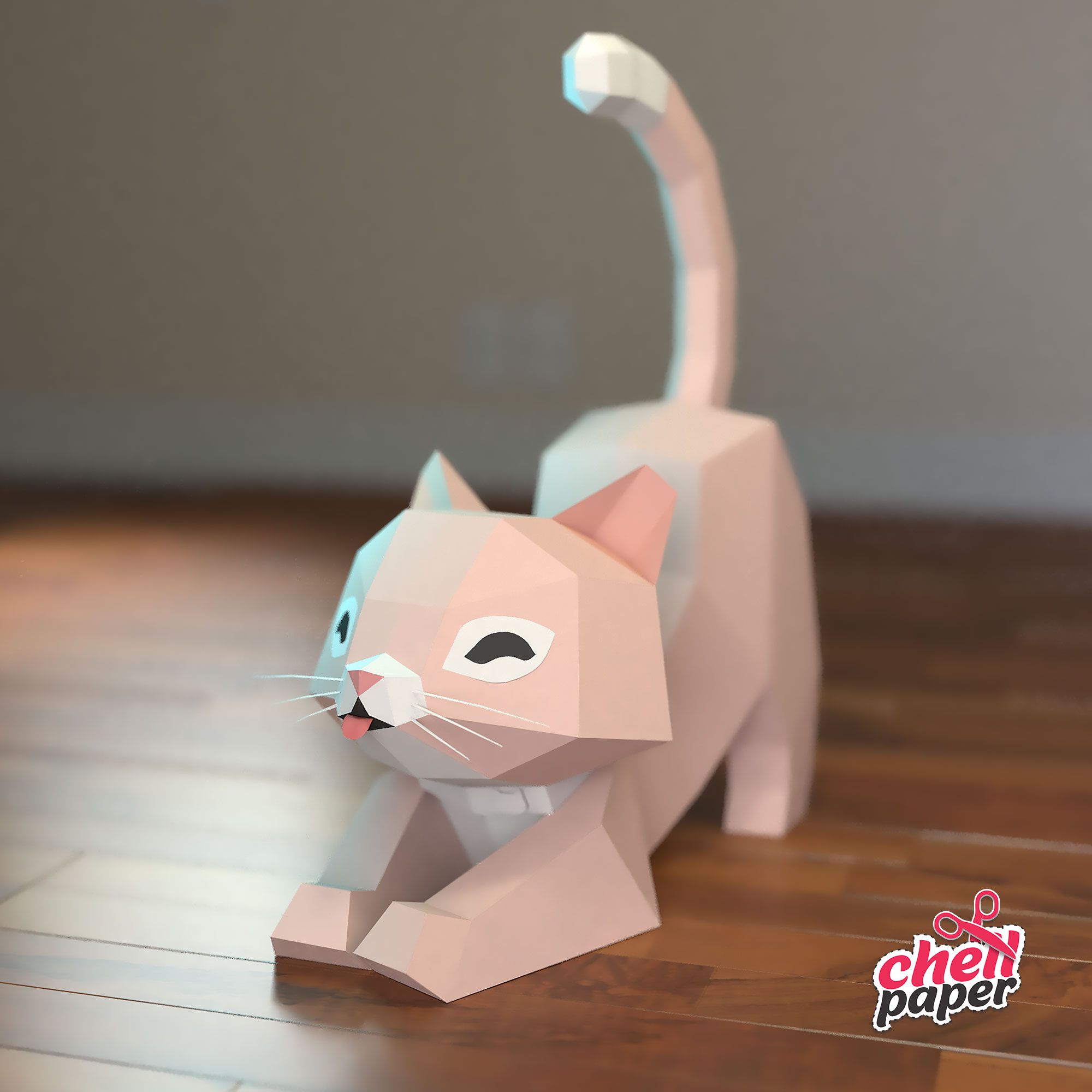 Cat papercraft paper sculpture cat sculpture paper art cat art paper crafting cat crafts paper modeling cat figurine paper cat