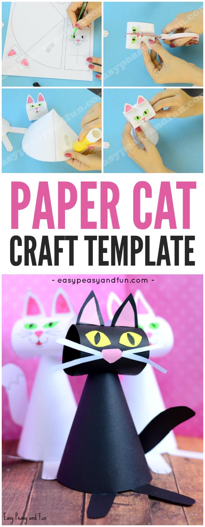 Paper cat craft template